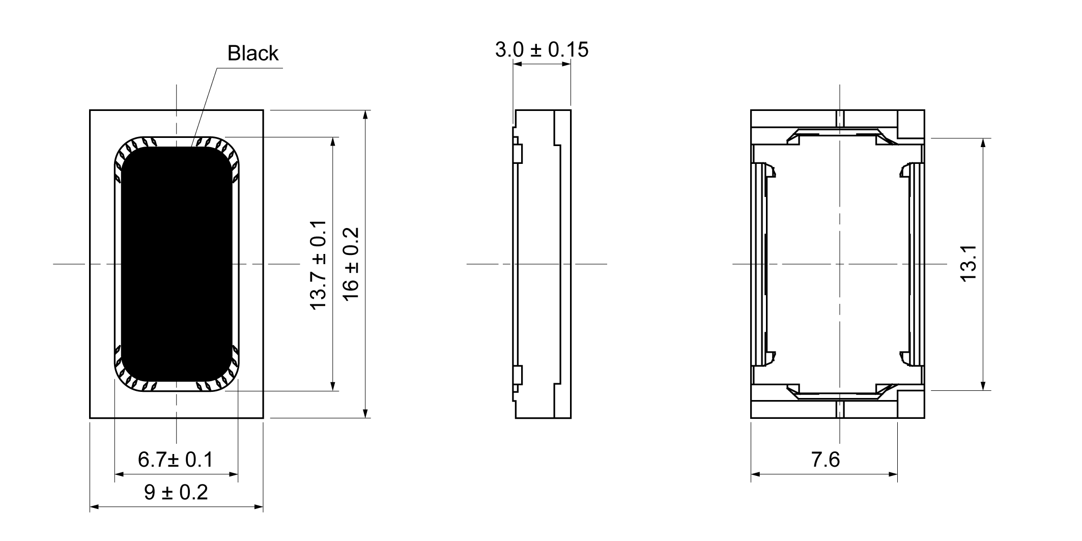 OSR1609ED-3.0TB1.0W6A Mechanical Drawing